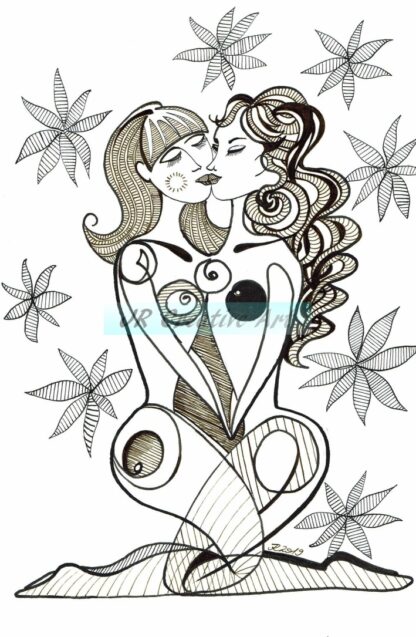 Kiss embrace B&W